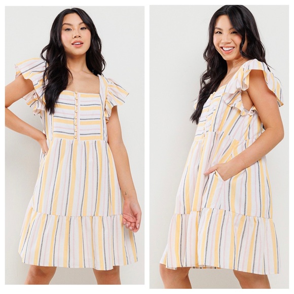 18 Boho Striped Tiered Dress - Picture 5 of 5